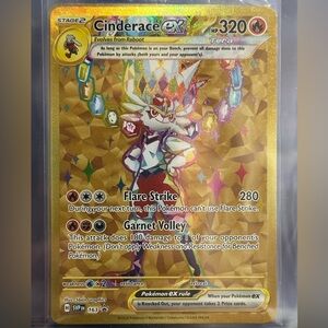 163 Cinderace EX SV Scarlet and Violet Gold Promo Card